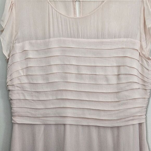 Boden Pink Sheer Elegant Pleated Midi Cap Sleeve Dress Size 6L - Picture 4 of 11